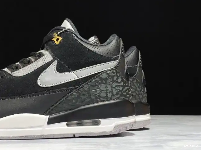 1st Kicks Jordan 3 Air CK4348-007 Black Grey Tinker Cement 0623